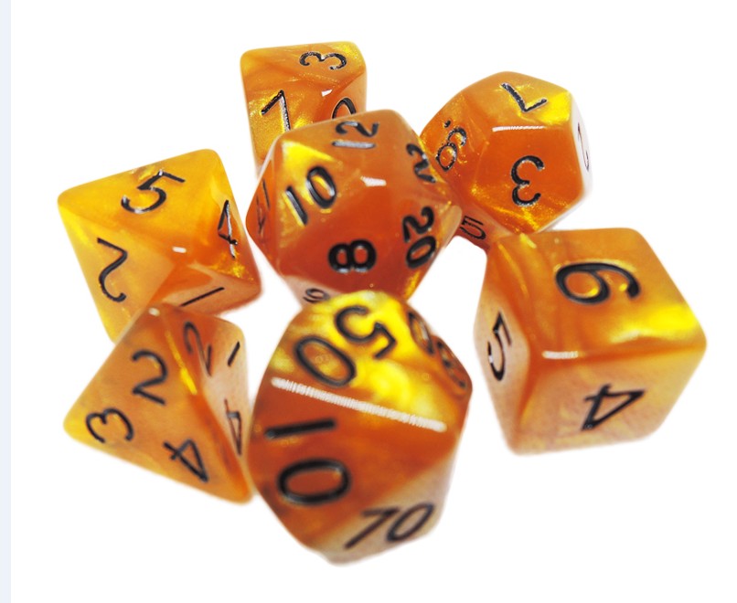 Golden Polyhedral Marble Dice